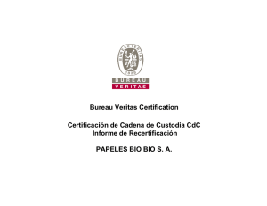 Reporte de Certificación CdC 2013 - Papeles Bio Bio Ltda.