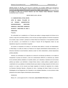 OFICIO CIRCULAR N° 100-106 FUNCIONARIOS PÚBLICOS OBLIGADOS A REALIZAR ENTREGA RECEPCIÓN