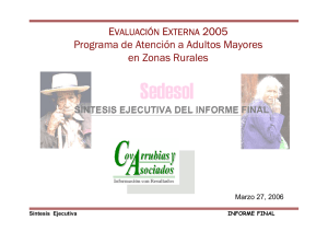 E 2005 Programa de Atención a Adultos Mayores en Zonas Rurales