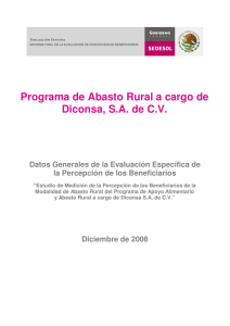 Programa de Abasto Rural a cargo de Diconsa, S.A. de C.V.