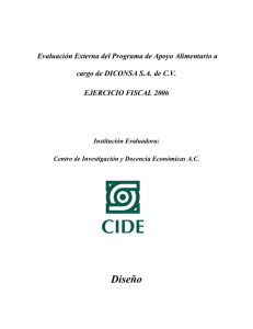 Evaluación Externa del Programa de Apoyo Alimentario a EJERCICIO FISCAL 2006