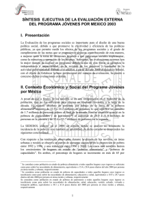 SÍNTESIS  EJECUTIVA DE LA EVALUACIÓN EXTERNA I. Presentación