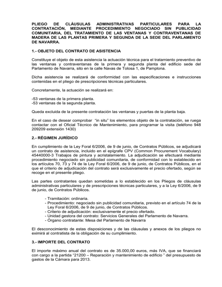 Pliego De Cl Usulas Administrativas Particulares