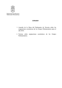 SUMARIO Acuerdo de la Mesa del Parlamento de Navarra sobre las