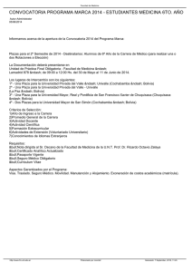CONVOCATORIA PROGRAMA MARCA 2014 - ESTUDIANTES MEDICINA 6TO. AÑO