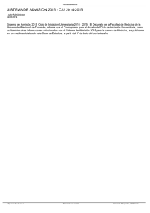 SISTEMA DE ADMISION 2015 - CIU 2014-2015