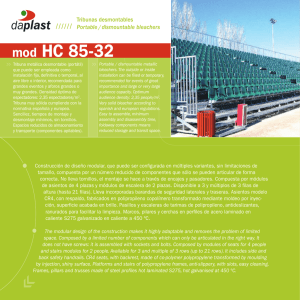 Ficha tÃ©cnica tribuna desmontable HC85-32 (PDF)