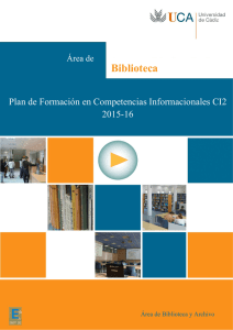 Plan de Formación en Competencias Informacionales CI2 2015-2016