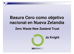 Basura Cero como objetivo nacional en Nueva Zelanda