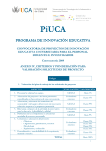 PiUCA  PROGRAMA DE INNOVACIÓN EDUCATIVA