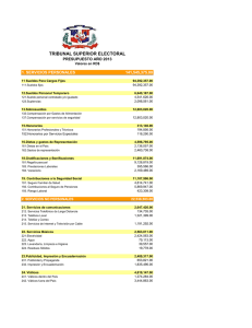 TRIBUNAL SUPERIOR ELECTORAL 1. SERVICIOS PERSONALES 141,545,375.00 PRESUPUESTO AÑO 2013