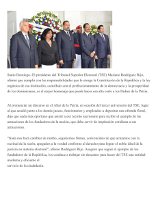 Santo Domingo.-El presidente del Tribunal Superior Electoral (TSE) Mariano Rodríguez... afirmó que cumplir con las responsabilidades que le otorga la...