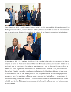 Santo Domingo. El Tribunal Superior Electoral (TSE) recibió una comisión... Participación Ciudadana, a solicitud de esa entidad, interesada en abrir...