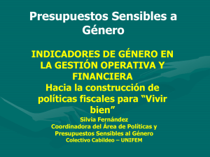 4. Indicadores de Género en la Gestión Operativa y Financiera; Silvia Fernández; Colectivo Cabildeo; Fondo de desarrollo de las Naciones Unidas para la Mujer (ONU MUJERES).