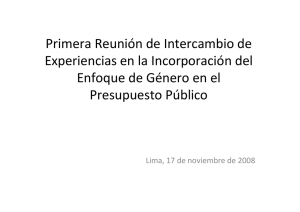 1. Incorporación del Enfoque de Género en el Presupuesto Público; Ministerio de Economía y Finanzas del Perú.