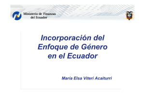 Presentación Incorporación del Enfoque de Género – Ecuador.