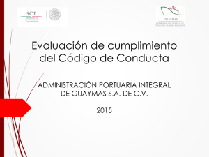 Resultado de la evaluación del código de conducta 2015