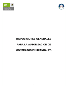 Disposiciones Generales para la Autorizaci n de Contratos Plurianuales. (en formato PDF).