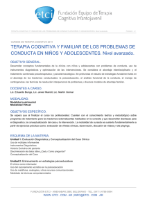 Descargar Terapia Cognitiva y familiar de los problemas de Conducta en Niños y Adolescentes Nivel Avanzado (Documento PDF)