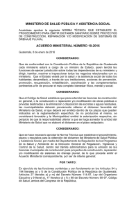 Acuerdo Ministerial 10-2016.  Drenajes Pluviales.