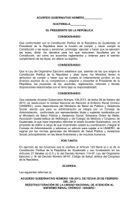Reformas Acuerdo Gubernativo 108-2013 Reestructura UNAERC