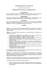 Acuerdo Ministerial 001-2000. Comisión Plaguicidas