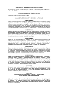 Acuerdo Ministerial 666-2013  (Mesa Coordinadora para la Gestión y Manejo Integral de los RDS)