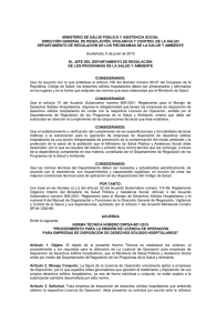 Norma Técnica DRPSA-007-2015.  Licencia Operación Empresas Disposición DSH.