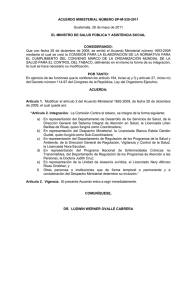 Acuerdo Ministerial 539-2011.  Comisión Contra el Tabaco.  (Modifica al AM 1693-2009)
