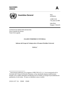 Report of the Working Group of Tonga in Spanish