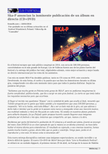 Ska-P anuncian la inminente publicación de un álbum en directo (CD+DVD)