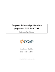 Proyecto de investigación sobre programas G2P del CGAP Informe sobre México