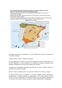 Áreas que ocupan los diferentes climas de España