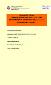 Organizador gráfico de contenidos Educación Física (J.de Inf. Belisario Roldán).