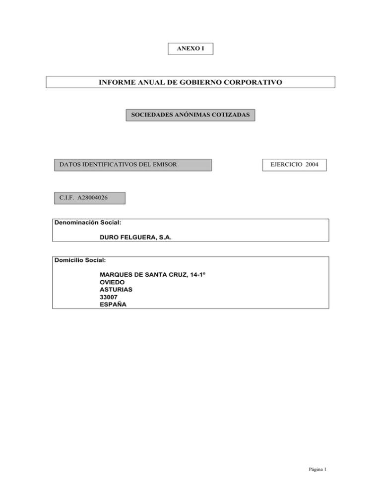 Informe Anual De Gobierno Corporativo