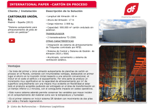 INTERNATIONAL PAPER –CARTÓN EN PROCESO Cliente / Instalación Descripción de la Solución