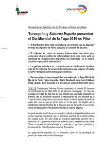 Turespaña y Saborea España presentan el Día Mundial de la Tapa 2016 en Fitur