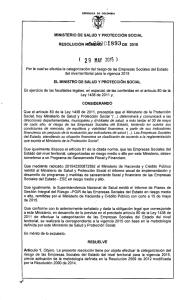 Resoluci n 1893 del 29 de mayo de 2015 (Metrosalud sin Riesgo Financiero)