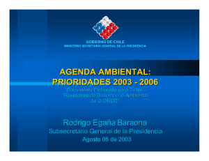 AGENDA AMBIENTAL: PRIORIDADES 2003 - 2006