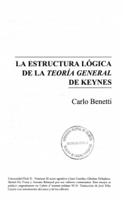 La estructura lógica de la Teoría General de Keynes