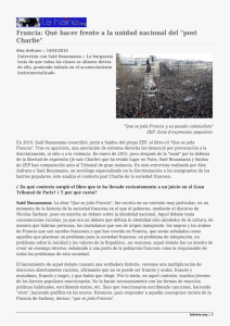 Francia: Qué hacer frente a la unidad nacional del &#34;post Charlie&#34;