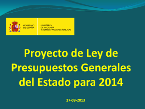 Proyecto de Ley de Presupuestos Generales del Estado para 2014