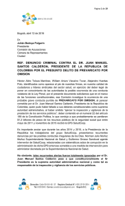 Denuncio Penal Juan Manuel Santos Calderon abril 2016 1