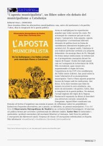 &#34;L'aposta municipalista&#34;, un llibre sobre els debats del municipalisme a Catalunya