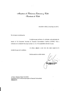 Declaración de interés nacional - Resolución 105/2013 Ministerio de Relaciones Exteriores y Culto