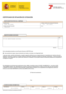Certificate of being up to date with Social Security Payments October 2013