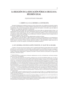 Rotondo La religion en la educacion publica uruguaya reegimen legal