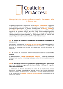 Diez principios para un pleno derecho de acceso a la información