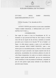 Arias Dario Manuel sobre infracción Ley 23737, Expte Nro 22717-2012