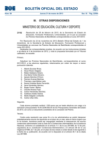 BOLETÍN OFICIAL DEL ESTADO MINISTERIO DE EDUCACIÓN, CULTURA Y DEPORTE 3116